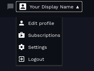 Dropdown menu with Settings showing