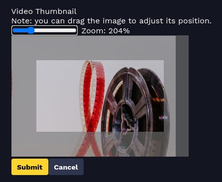 Cropping and zooming the thumbnail image